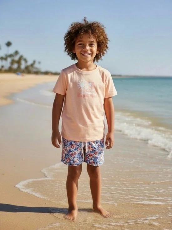 NWT- Janie and Jack Mickey T-Shirt and Floral Shorts Set - Picture 2 of 6